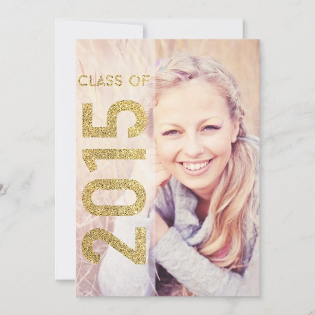 Glitter Class of 2015 Graduation Announcement (Front)