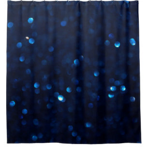 Glitter classic blue lights shower curtain