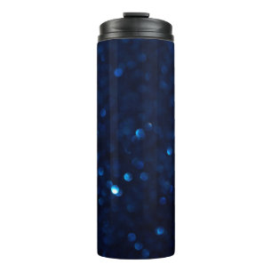 Glitter classic blue lights thermal tumbler