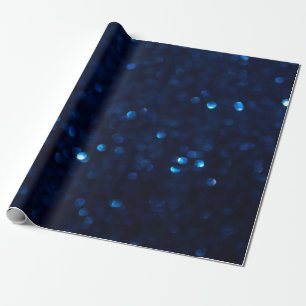 Glitter classic blue lights wrapping paper