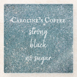 Glitter, Coffee or Tea preferences Customise Glass Coaster