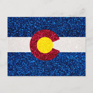 Glitter Colorado flag postcard