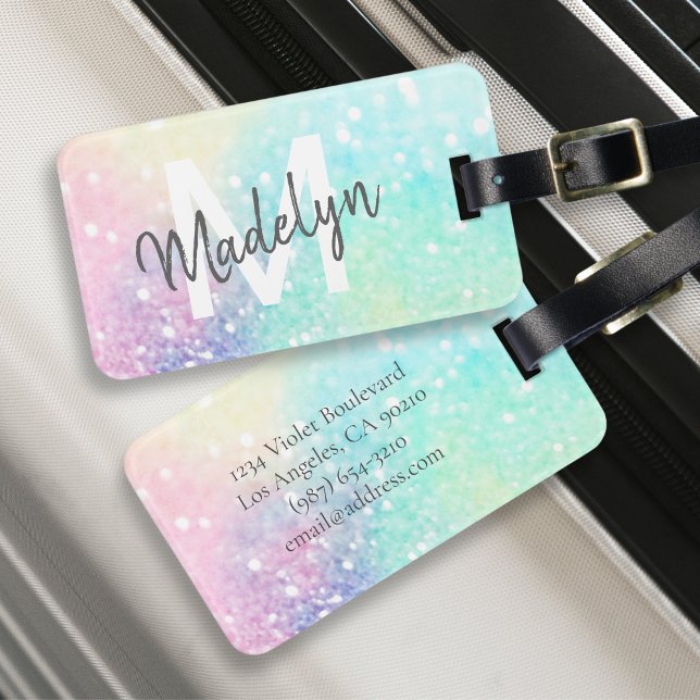 Glitter Colourful Glamourous Pretty Pattern Luggage Tag (Creator Uploaded)