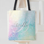 Glitter Colourful Glamourous Pretty Pattern Tote Bag<br><div class="desc">Aesthetic pretty chic bokeh glitter background in beautiful pastel colours,  that you can personalise with your custom monogram and/or name.</div>