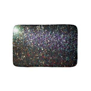 Glitter comet & stars bath mat