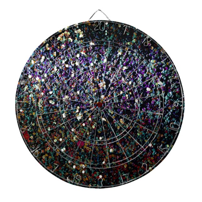 Glitter comet & stars dartboard (Front)