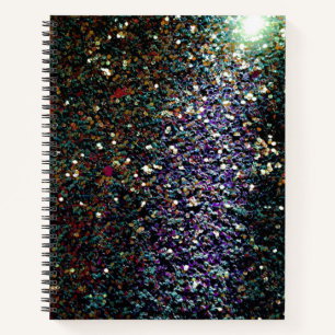 Glitter comet & stars notebook