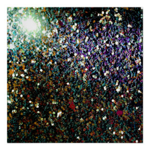 Glitter comet & stars poster