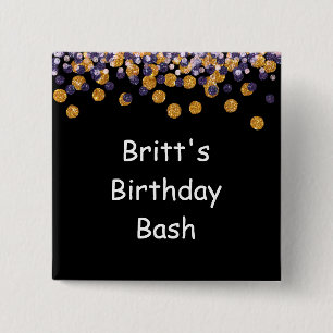 Glitter Confetti 15 Cm Square Badge