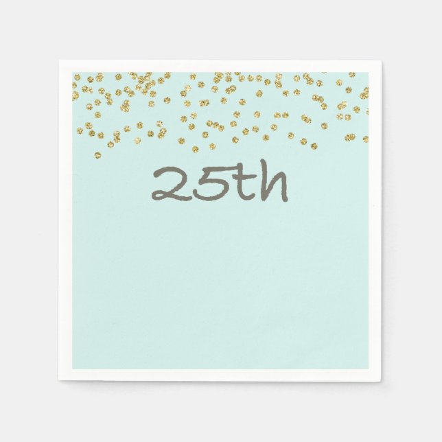 Glitter Confetti 25th Napkin (Front)