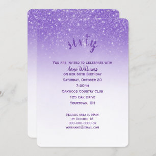 Glitter Confetti 60th Birthday Party Invitation