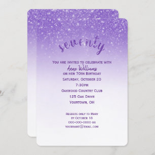 Glitter Confetti 70th Birthday Party Invitation