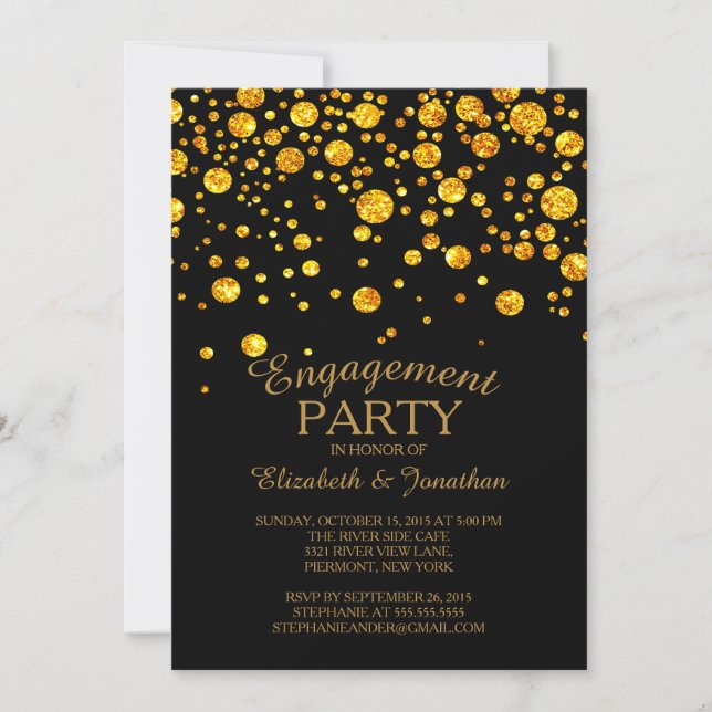 Glitter Confetti Engagement Party Invitation (Front)