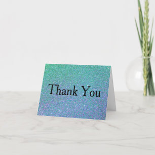 Glitter Confetti Faux Foil Thank You Card