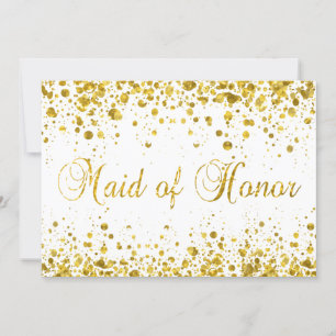 Glitter Confetti Maid of Honour Invitation