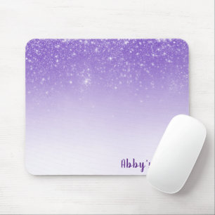 Glitter Confetti On Purple Mouse Pad