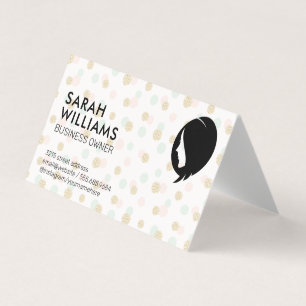 Glitter Confetti Polka Dot Womens Beauty Business Card