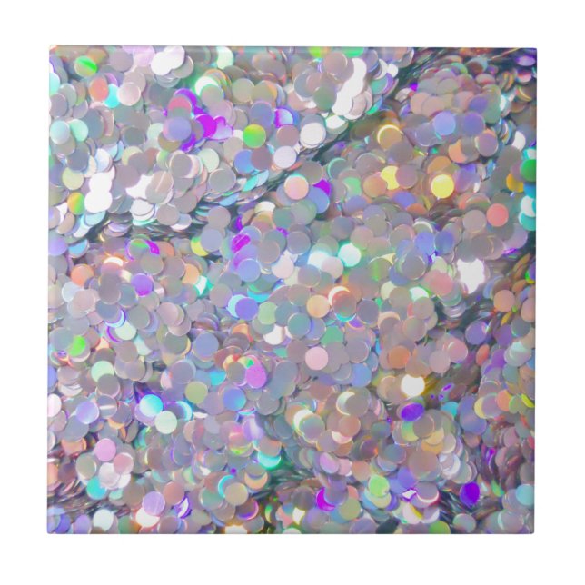 Glitter Confetti Sparkles Ceramic Tile (Front)
