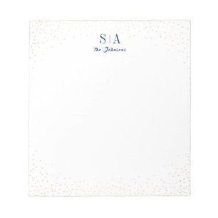 Glitter couple's monogram personalised Stationery Notepad
