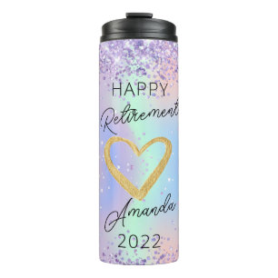 Glitter Custom Retirement Gift For Her Thermal Tum Tumbler