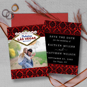 Glitter Damask Las Vegas Photo Save The Date