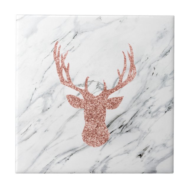 Glitter Deer Ceramic Tile (Front)