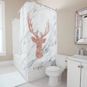 Glitter Deer Shower Curtain