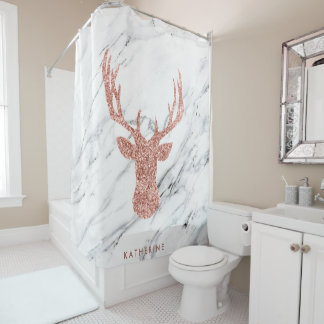 Glitter Deer Shower Curtain