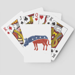 glitter democrat donkey playing cards