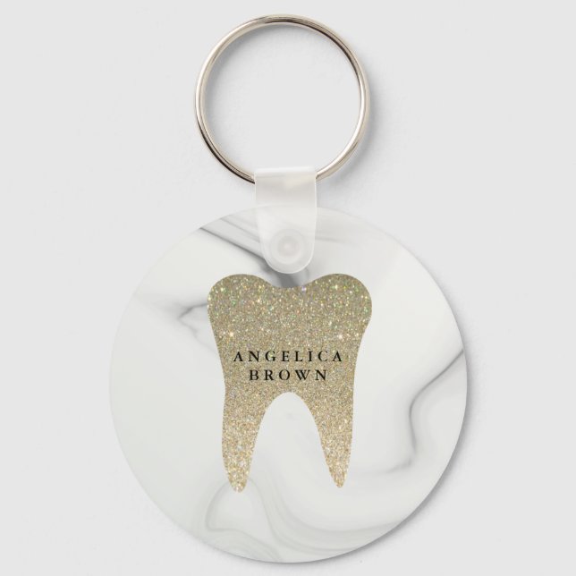 Glitter Dental Marble Pattern Keychain (Front)