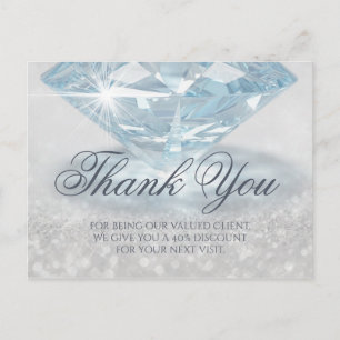 Glitter Diamond Gemstone Jewellery Designer Thank  Postcard