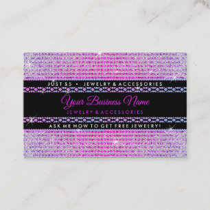 Glitter Diamonds Girly Jewellery Business Card