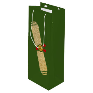 Glitter Diploma Graduation Wine Gift Bag