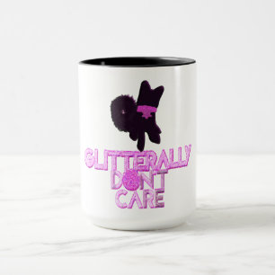 Glitter dog don't care mug