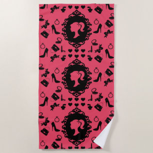 Glitter Doll Birthday Glam Fashion Beach Towel