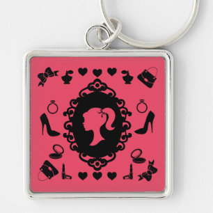 Glitter Doll Birthday Glam Fashion Key Ring