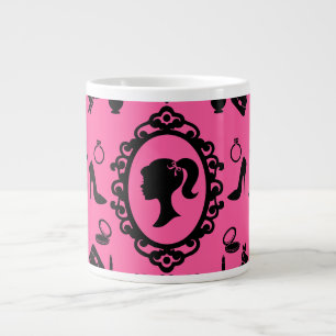 Glitter Doll Birthday Pink Glam Fashion Large Coffee Mug