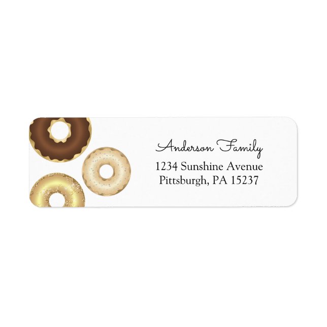 Glitter Donut Return Address Label (Front)