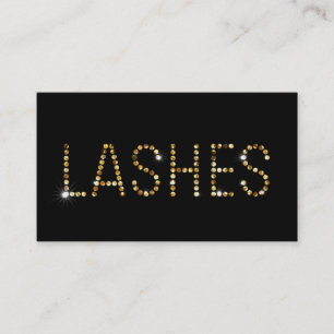 Glitter Dot Text Eyelash Extensions Black Card