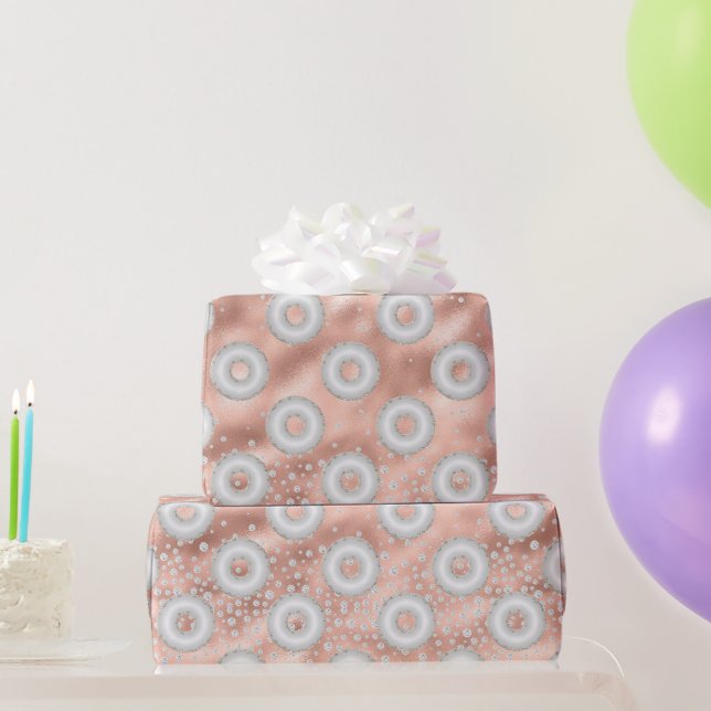 Glitter Doughnut Confetti Pattern Wrapping Paper (Party Gifts)