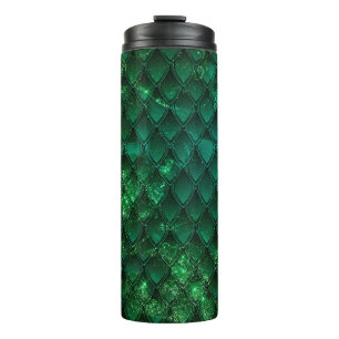 Glitter Dragon Scale Pattern Thermal Tumbler