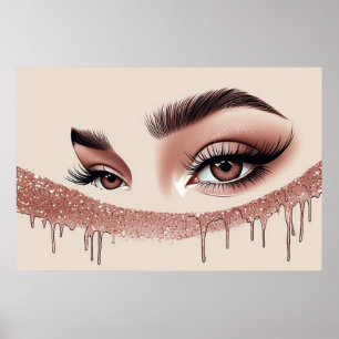 💎 Glitter Drip Makeup Eyes For Feminine Wall Deco Poster