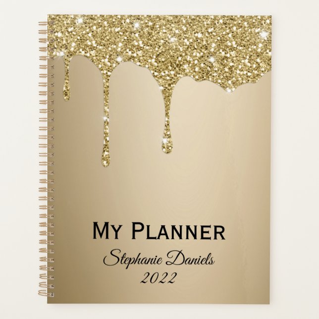 Glitter Dripping Paint  Planner (Front)