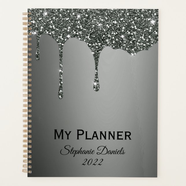 Glitter Dripping Paint  Planner (Front)