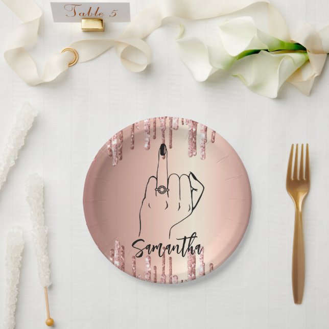 Glitter Drips Bachelorette Party | Bridal Party Paper Plate (Wedding)