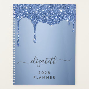 Glitter Drips Blue Personalised Planner