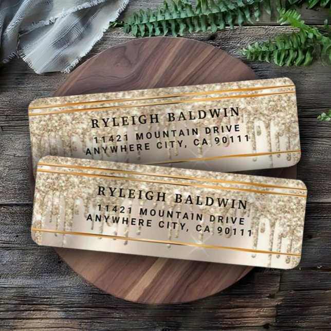 Glitter Drips Elegant Return Address Label (Creator Uploaded)
