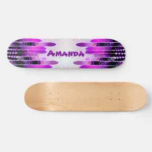 Glitter Drips Girly Name Personalised Skateboard