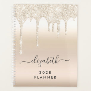 Glitter Drips Gold Personalised Planner