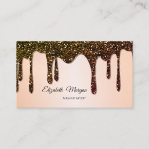 Glitter Drops Elegant Professional Business Card